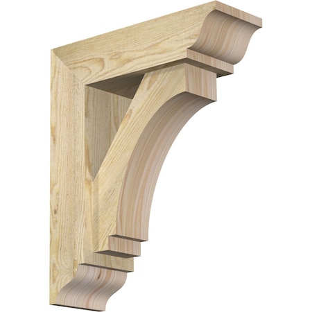 Ekena Millwork Imperial Traditional Rough Sawn Bracket w/ Offset Brace, Douglas Fir, 6"W x 18"D x 22"H BKT0604X18X22IMP01RDF